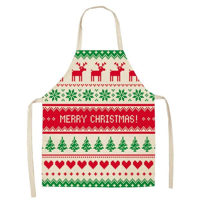 Linen Merry Christmas Apron - Home Kitchen Decoration & Gift - Cake Pops Parties