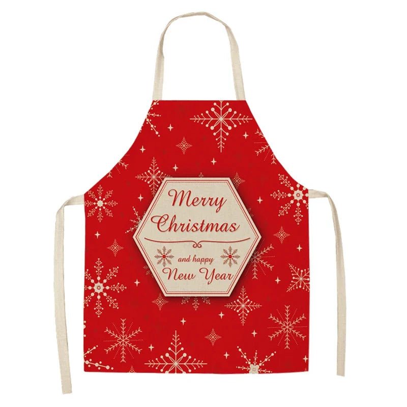 Linen Merry Christmas Apron - Home Kitchen Decoration & Gift - Cake Pops Parties