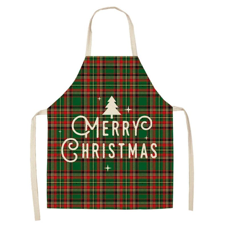 Linen Merry Christmas Apron - Home Kitchen Decoration & Gift - Cake Pops Parties