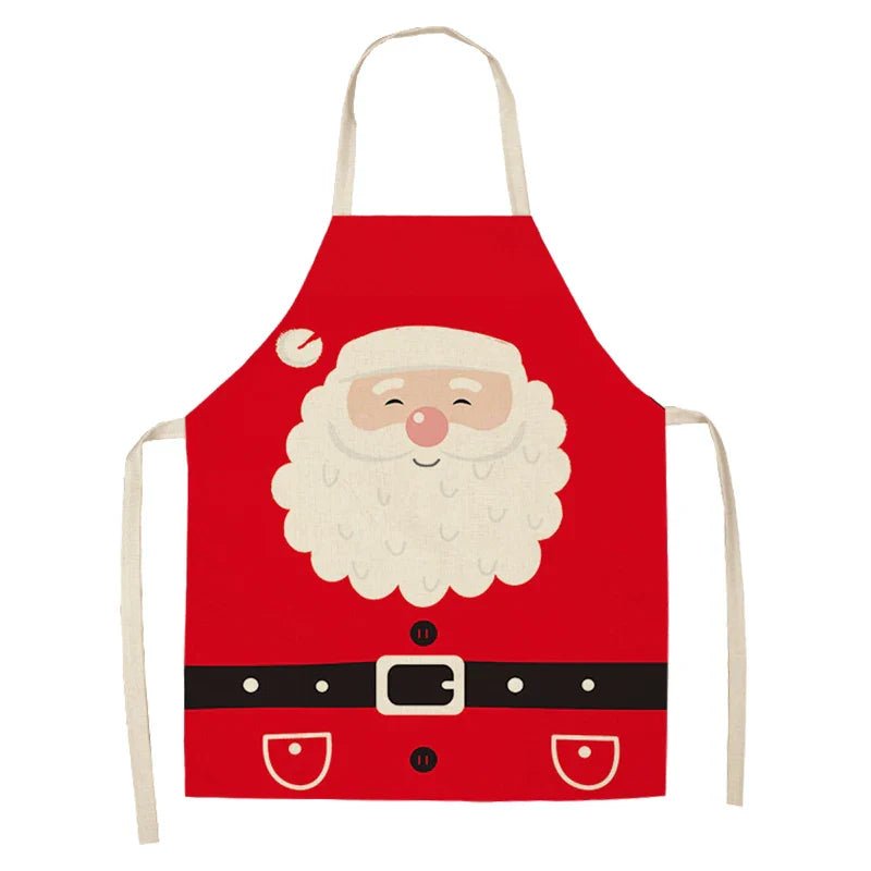 Linen Merry Christmas Apron - Home Kitchen Decoration & Gift - Cake Pops Parties