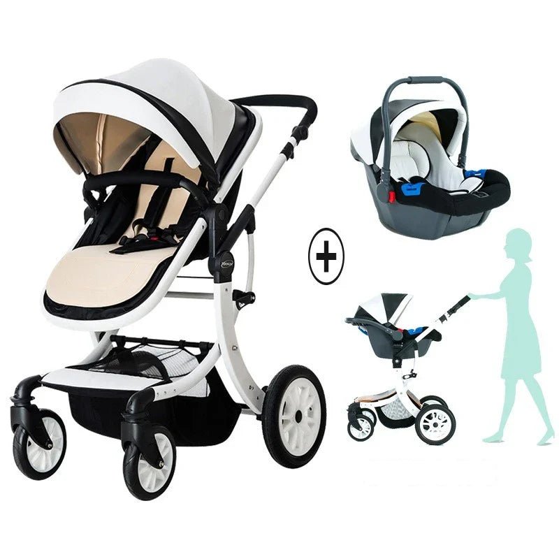 Luxury 3 - in - 1 Baby Stroller with Car Seat - Cake Pops Parties