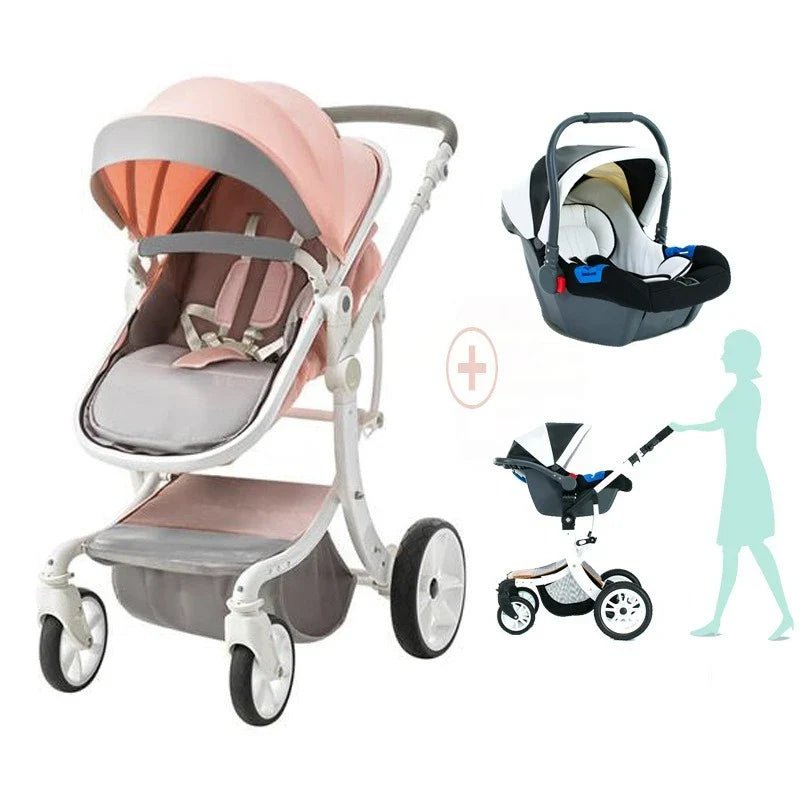 Luxury 3 - in - 1 Baby Stroller with Car Seat - Cake Pops Parties