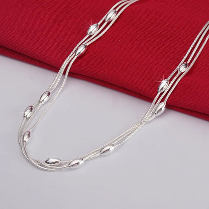 Luxury Sterling Silver Charms Beads Necklace - Cake Pops Parties
