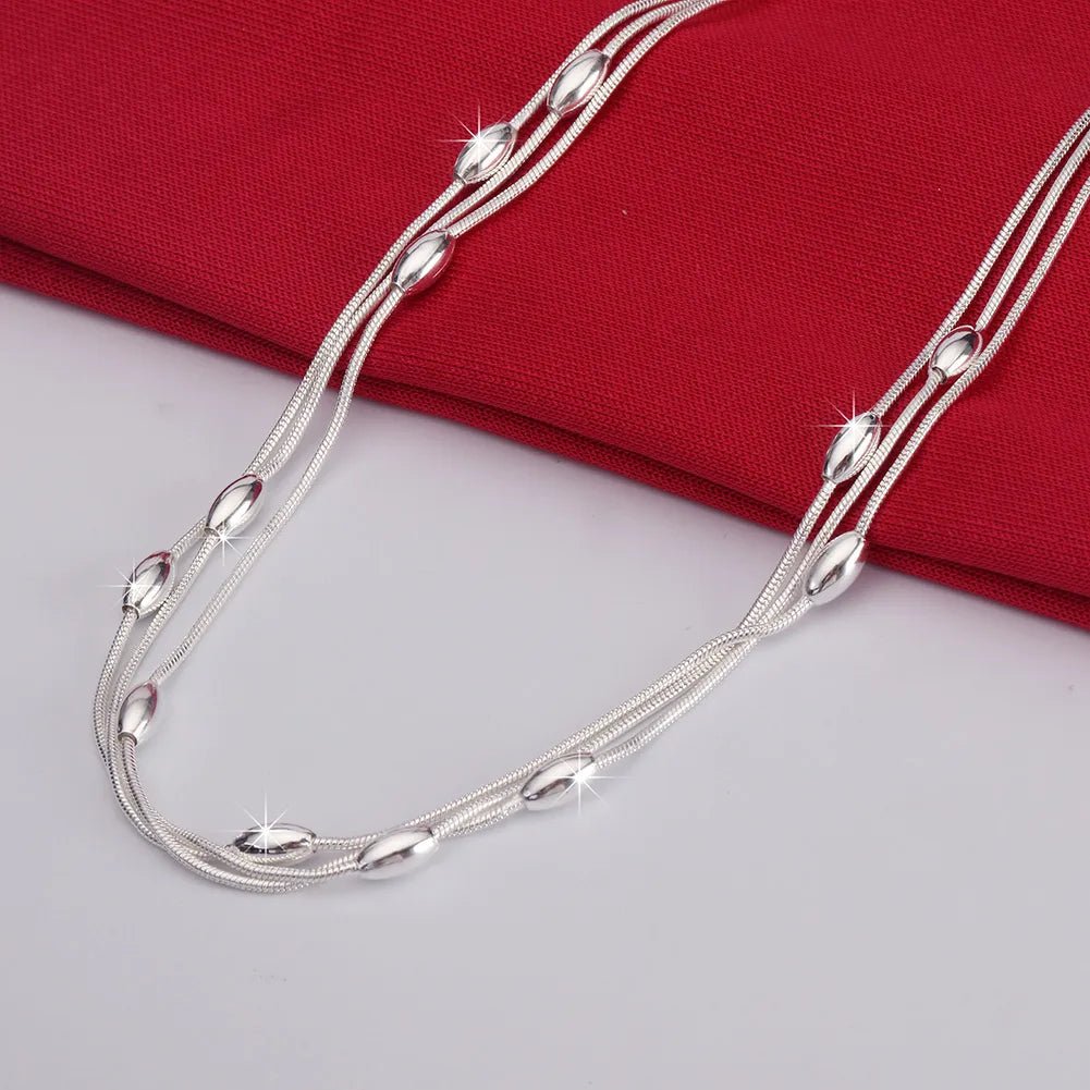 Luxury Sterling Silver Charms Beads Necklace - Cake Pops Parties