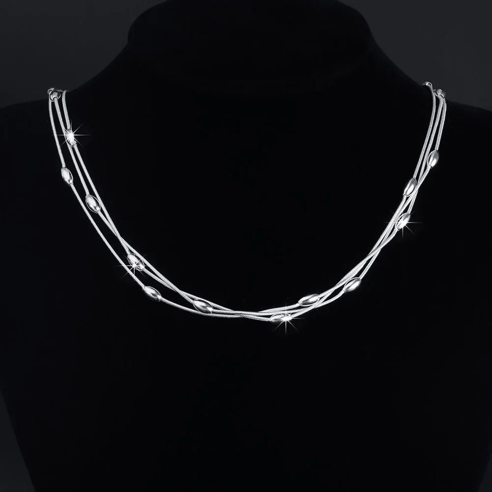 Luxury Sterling Silver Charms Beads Necklace - Cake Pops Parties
