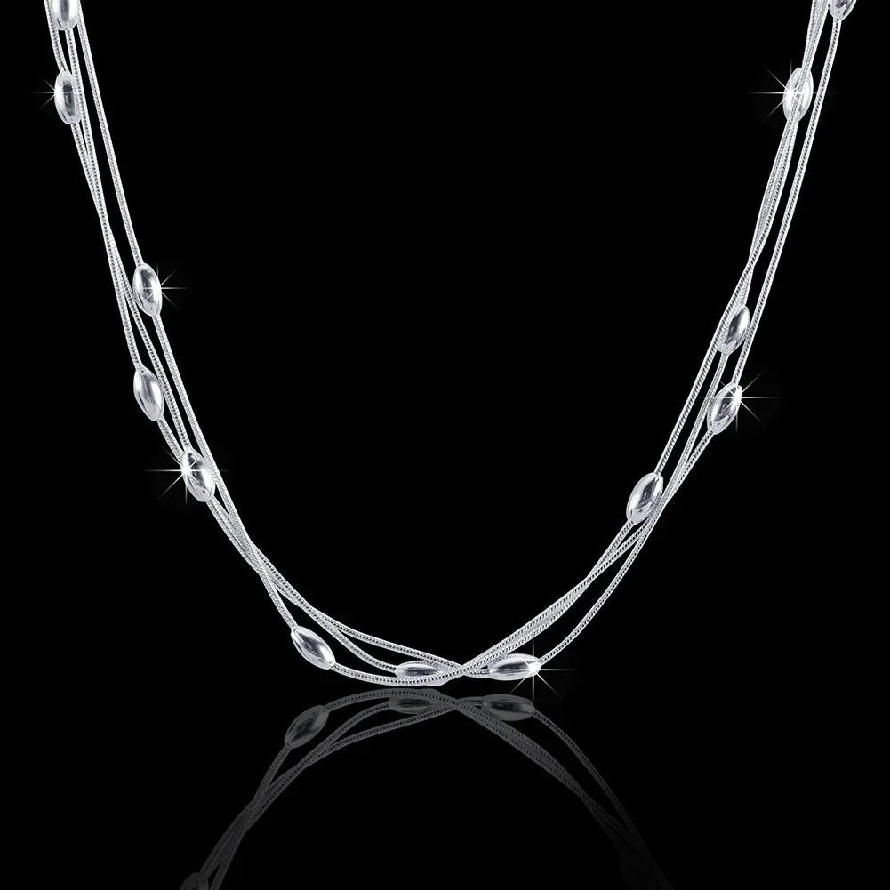 Luxury Sterling Silver Charms Beads Necklace - Cake Pops Parties