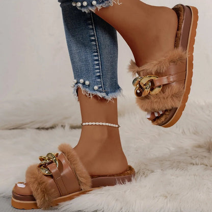 Metal Chain Mao Mao Winter Slippers - Cake Pops Parties