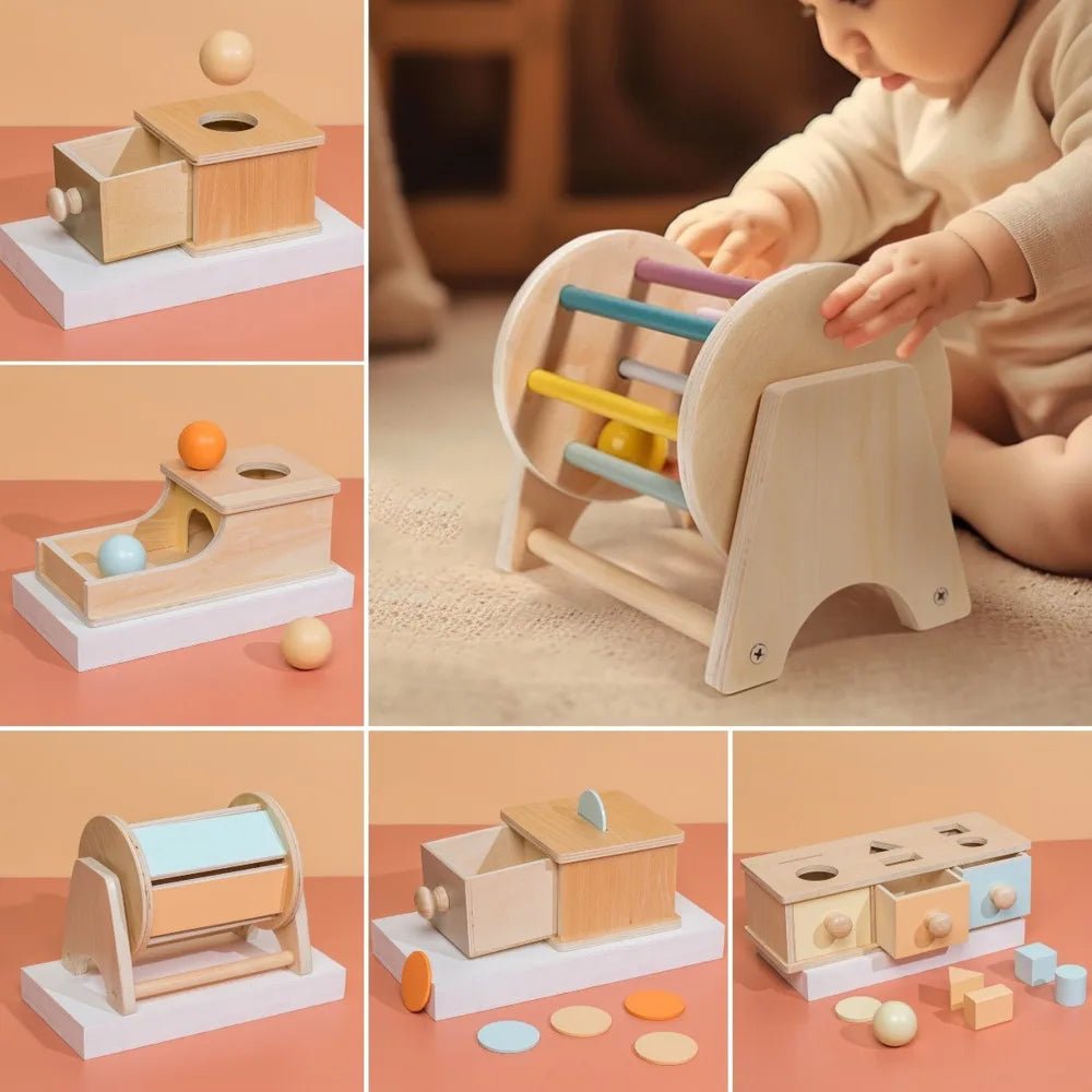 Montessori Infant Wooden Coin Ball Drum - Cake Pops Parties