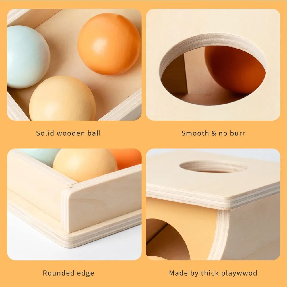 Montessori Infant Wooden Coin Ball Drum - Cake Pops Parties