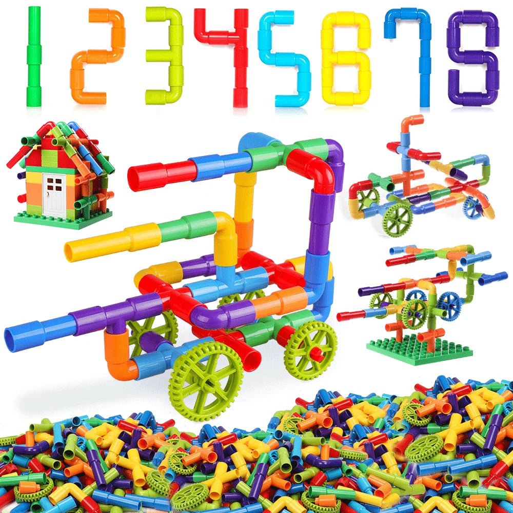 Montessori Water Pipe Building Blocks Toy - Cake Pops Parties