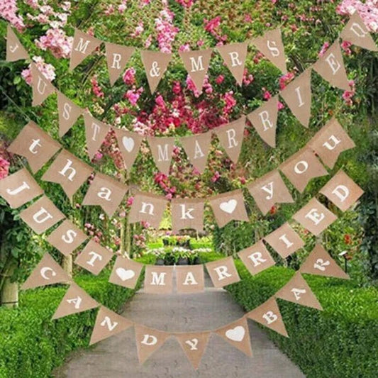 Mr. & Mrs. Just Married Burlap Bunting - Cake Pops Parties
