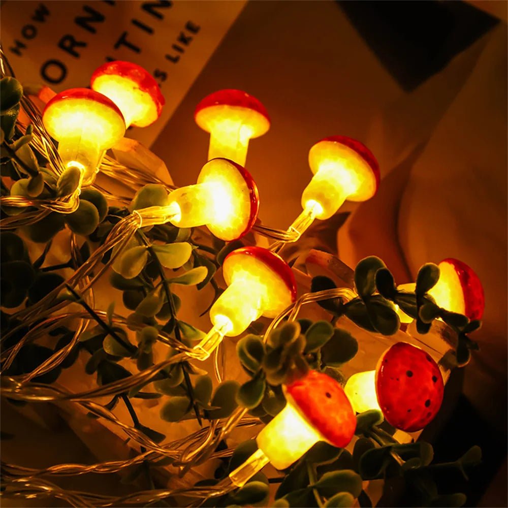 Mushroom Fairy Lights String - Cake Pops Parties