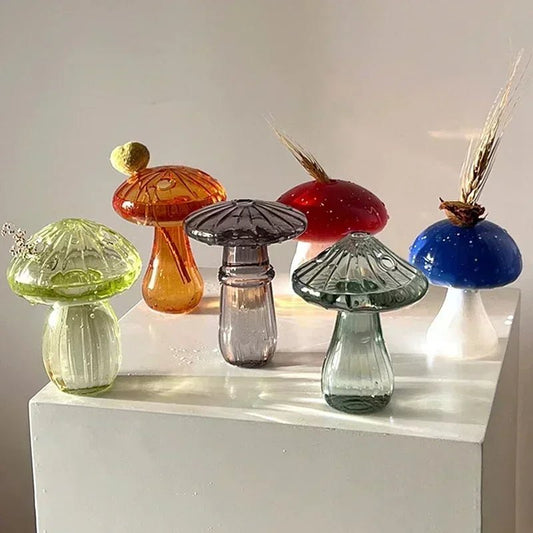 Mushroom Glass Flower Vase - Decor Essential - Cake Pops Parties