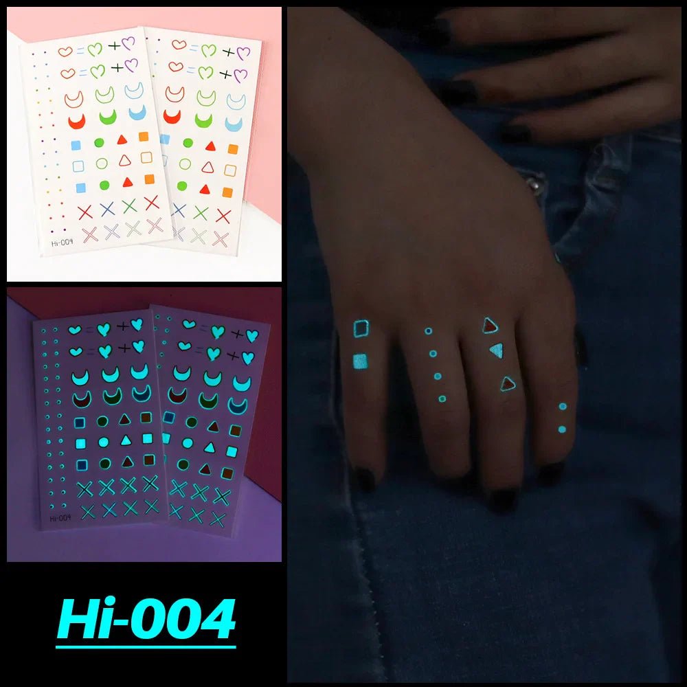 Neon Glow Party Tattoo Stickers - Cake Pops Parties