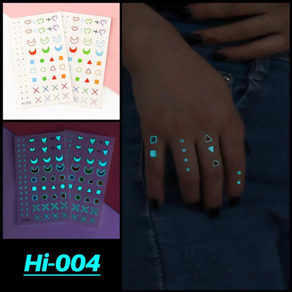 Neon Glow Party Tattoo Stickers - Cake Pops Parties