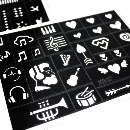 102-Piece Glitter Tattoo Stencil Kit for Kids' Face & Body Art