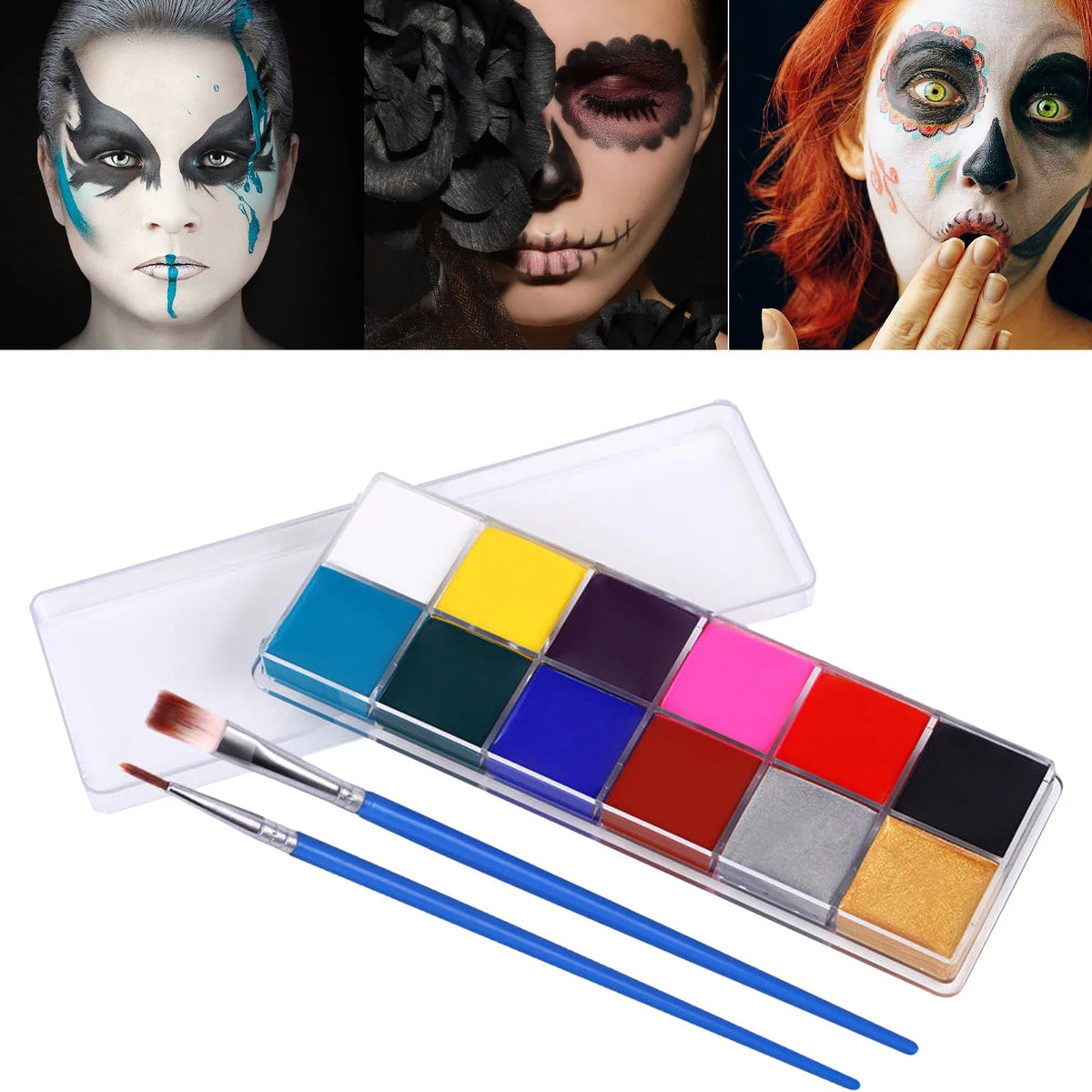 Face Paint Kit - 12 Color Body Paint Palette - Cake Pops Parties
