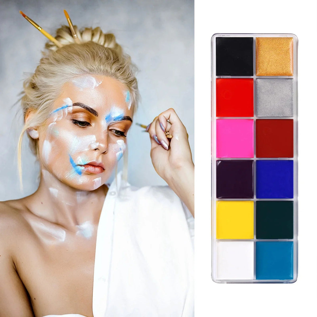 Face Paint Kit - 12 Color Body Paint Palette - Cake Pops Parties