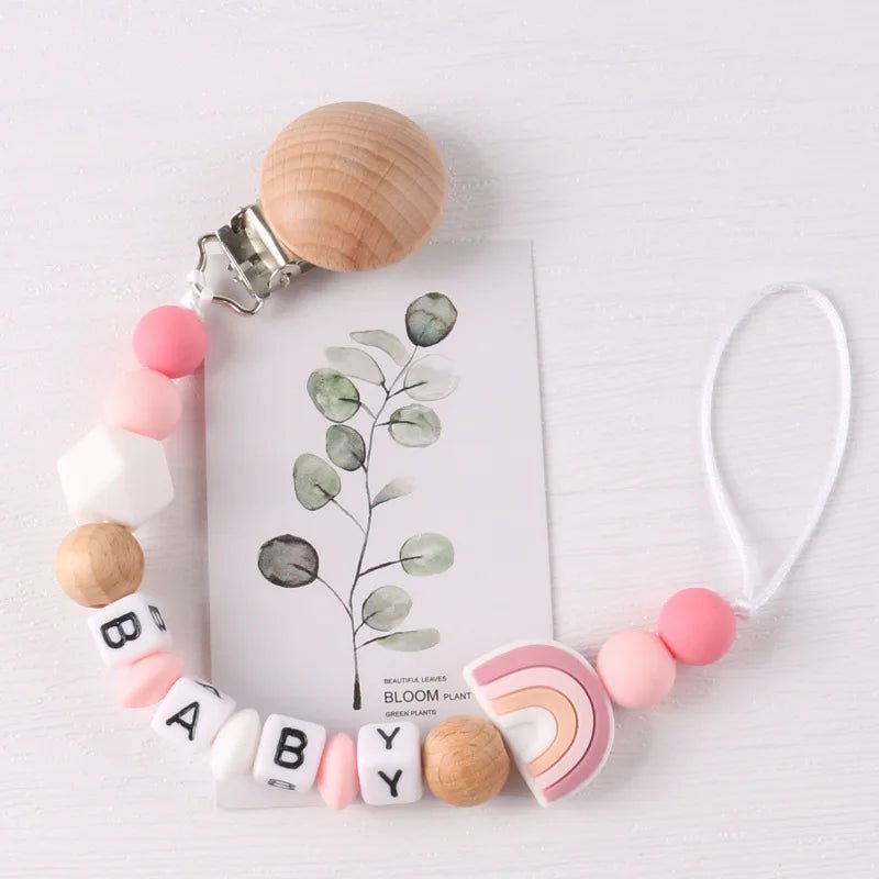 Personalized Baby Pacifier Clip Dinosaur Teether - Cake Pops Parties