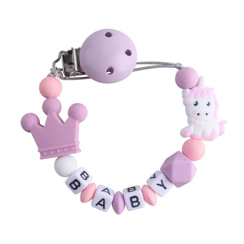 Personalized Baby Pacifier Clip Dinosaur Teether - Cake Pops Parties