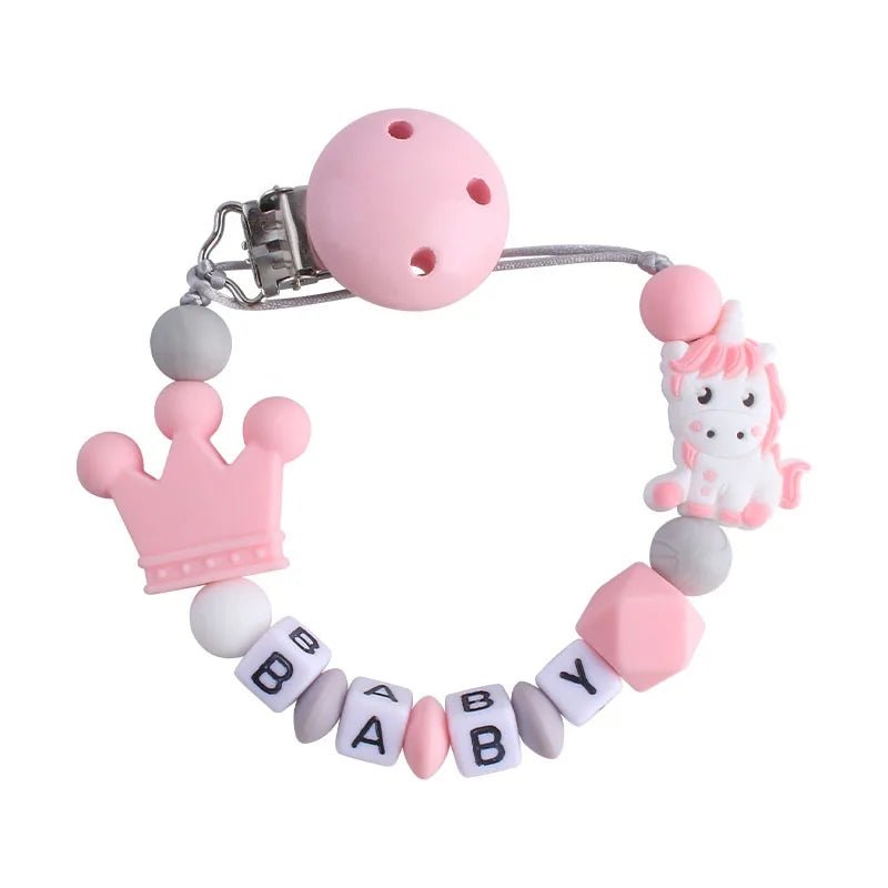 Personalized Baby Pacifier Clip Dinosaur Teether - Cake Pops Parties