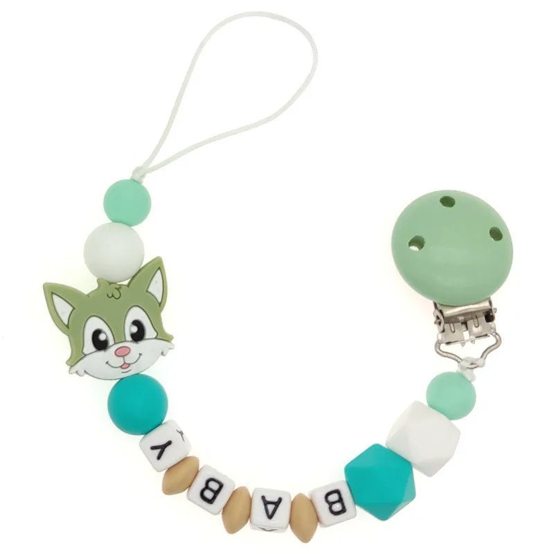 Personalized Baby Pacifier Clip Dinosaur Teether - Cake Pops Parties