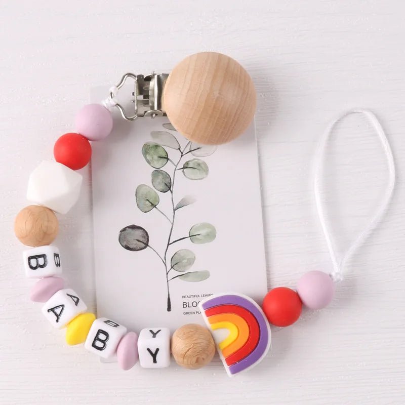 Personalized Baby Pacifier Clip Dinosaur Teether - Cake Pops Parties