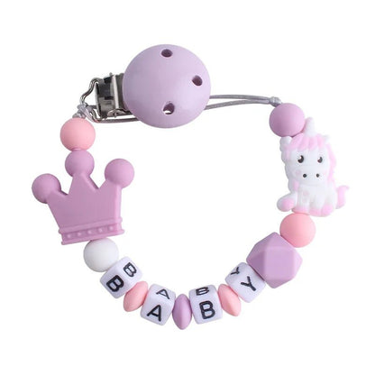 Personalized Baby Pacifier Clip Dinosaur Teether - Cake Pops Parties