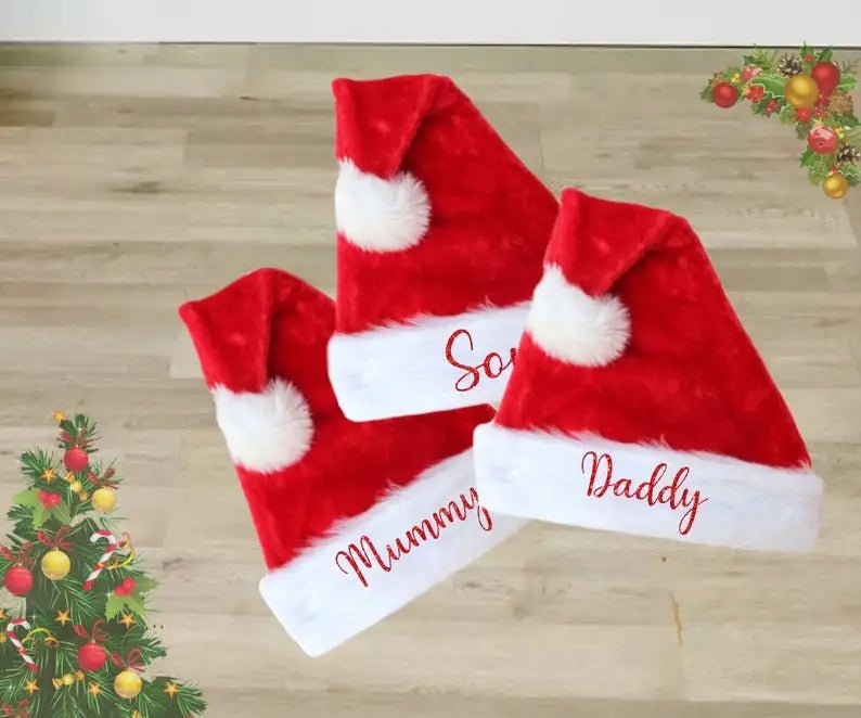 Personalized Family Name Santa Hats - Cake Pops Parties