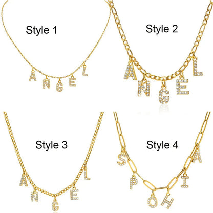 Personalized Letter Name Necklace Stainless Steel - Cake Pops Parties