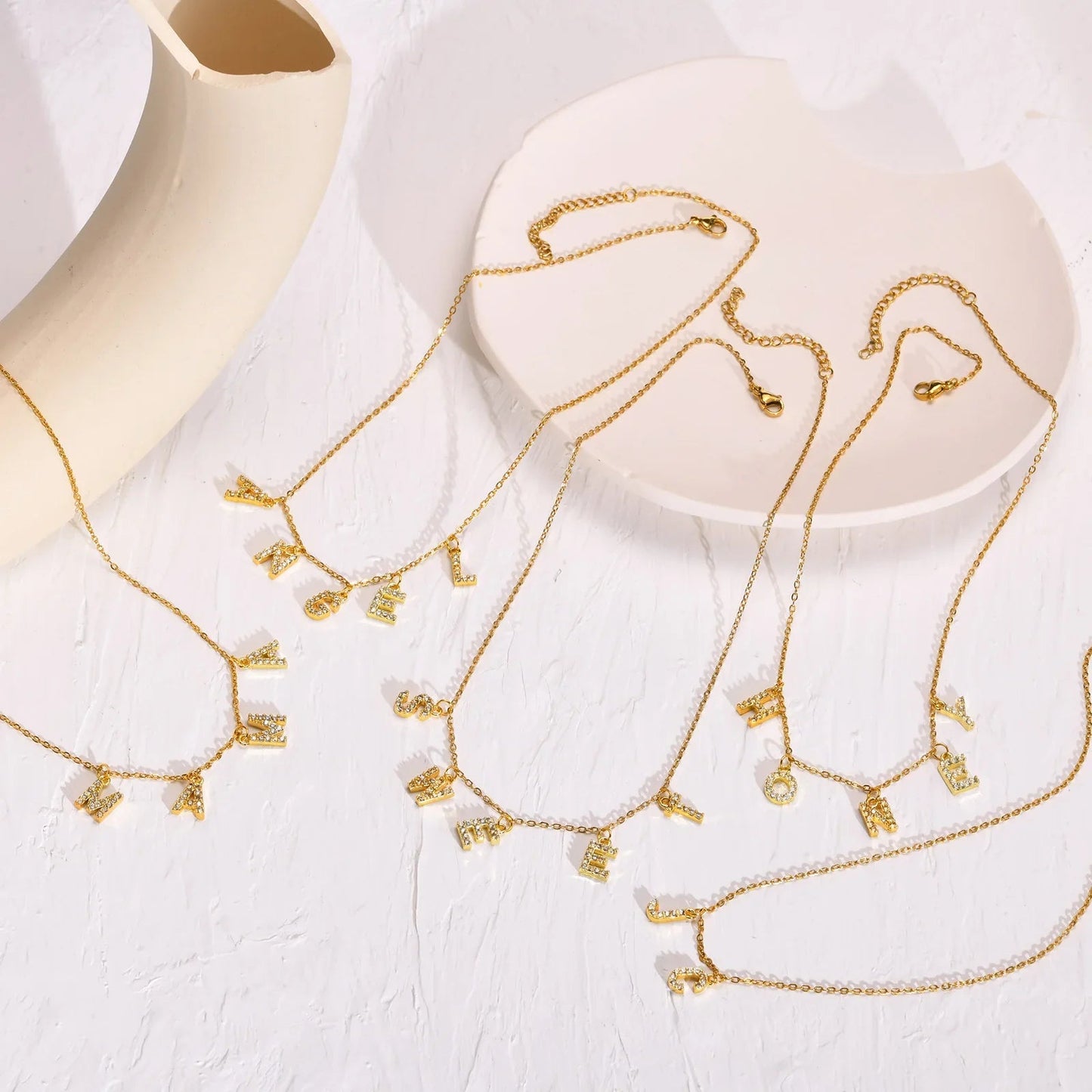 Personalized Letter Name Necklace Stainless Steel - Cake Pops Parties