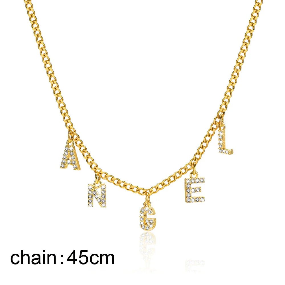 Personalized Letter Name Necklace Stainless Steel - Cake Pops Parties
