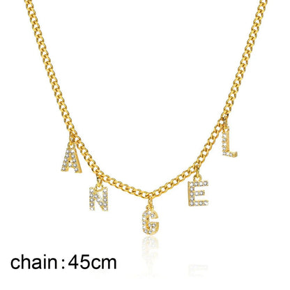 Personalized Letter Name Necklace Stainless Steel - Cake Pops Parties