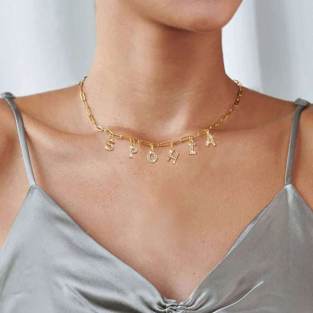 Personalized Letter Name Necklace Stainless Steel - Cake Pops Parties