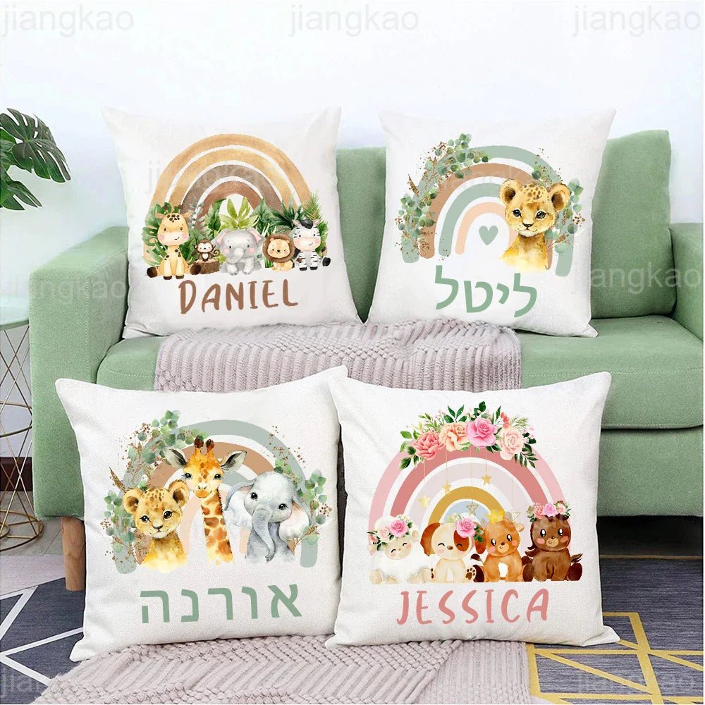 Personalized Rainbow Animal Pillow Case - Cake Pops Parties