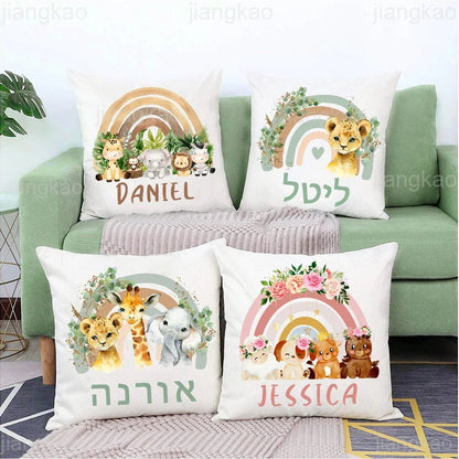 Personalized Rainbow Animal Pillow Case - Cake Pops Parties