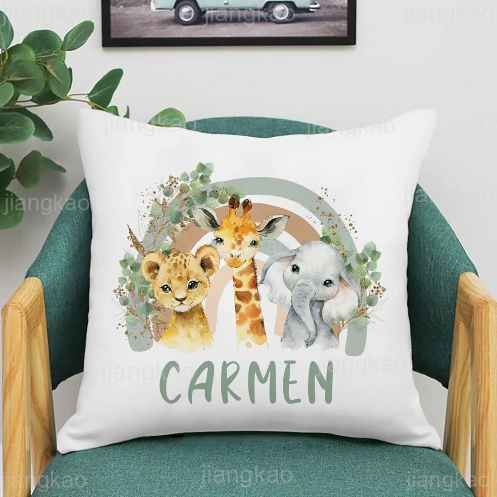 Personalized Rainbow Animal Pillow Case - Cake Pops Parties