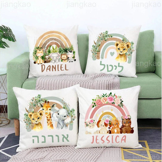 Personalized Rainbow Animal Pillow Case - Cake Pops Parties