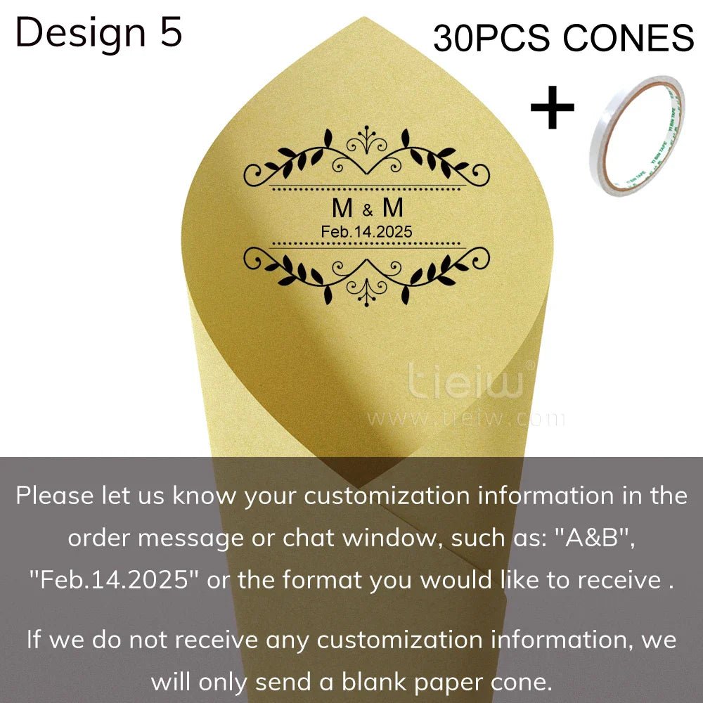 Personalized Wedding Confetti Cones - Cake Pops Parties