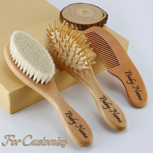 Personalized Wooden Baby Brush - Custom Name - Cake Pops Parties