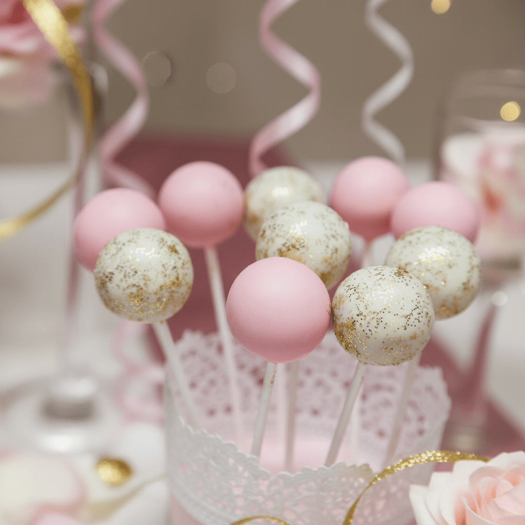 Pink and Glitter Cake Pops - Elegant Bite - Sized Treats - Cake Pops Parties