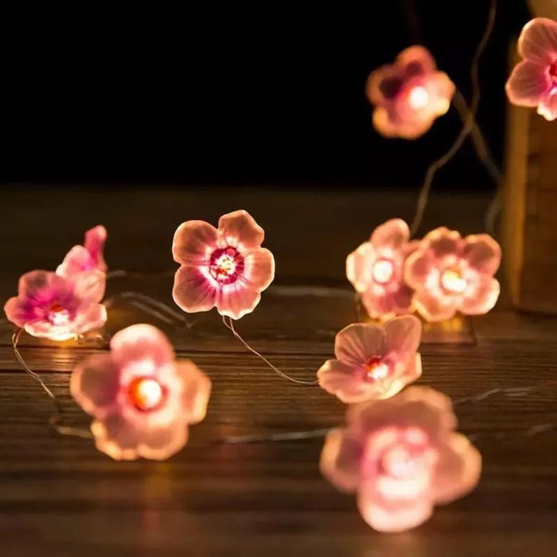 Pink Cherry Blossom Fairy String Lights - Battery Powered - Cake Pops Parties
