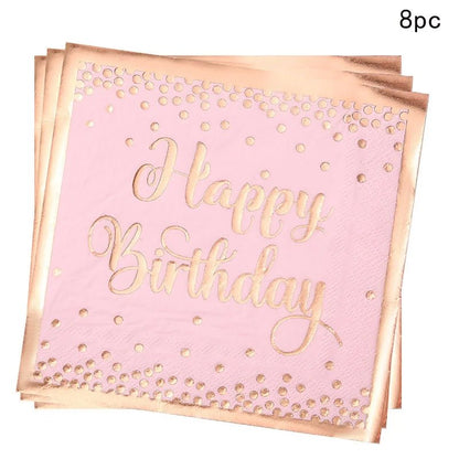 Pink Gold Princess Crown Tableware Set - Cake Pops Parties