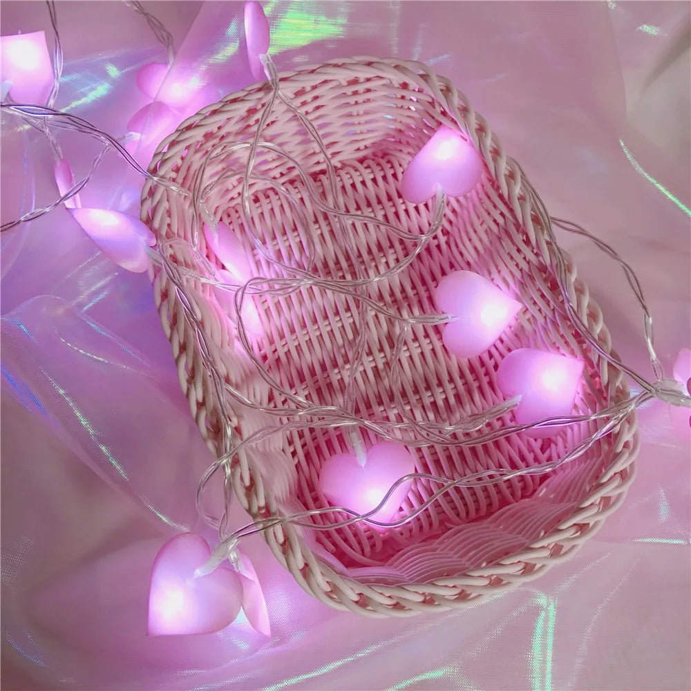 Pink Love Heart Wedding String Lights - Cake Pops Parties