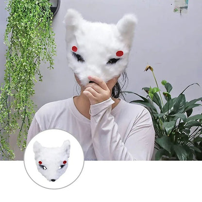 Plush Fox Half Face Furry Mask - Cake Pops Parties