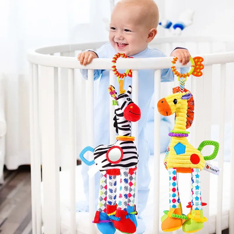 Plush Giraffe Zebra Handbell Rattles for Babies - Cake Pops Parties