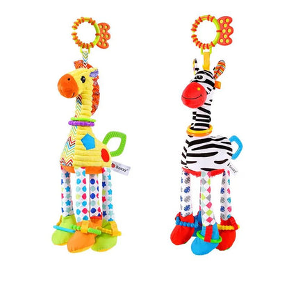 Plush Giraffe Zebra Handbell Rattles for Babies - Cake Pops Parties