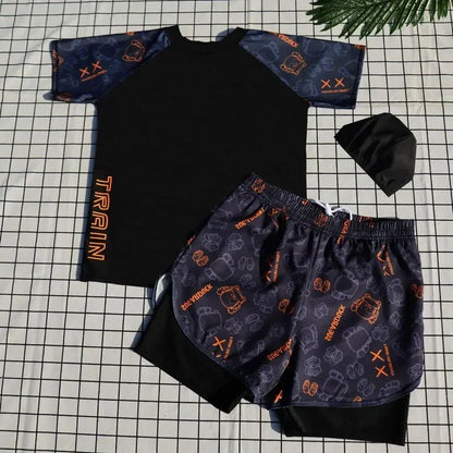 Premium Double Layer Swim Trunks | Teen Boys High - Grade Polyester Set - Cake Pops Parties