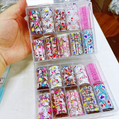 Premium Hello Kitty Kuromi Nail Foil 10Roll Y2K Luxury - Cake Pops Parties