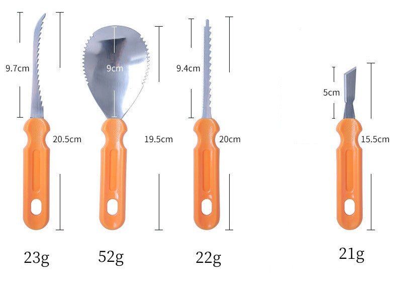 Premium Pumpkin Carving Set - 7 Piece Stainless Steel Tools - Cake Pops Parties